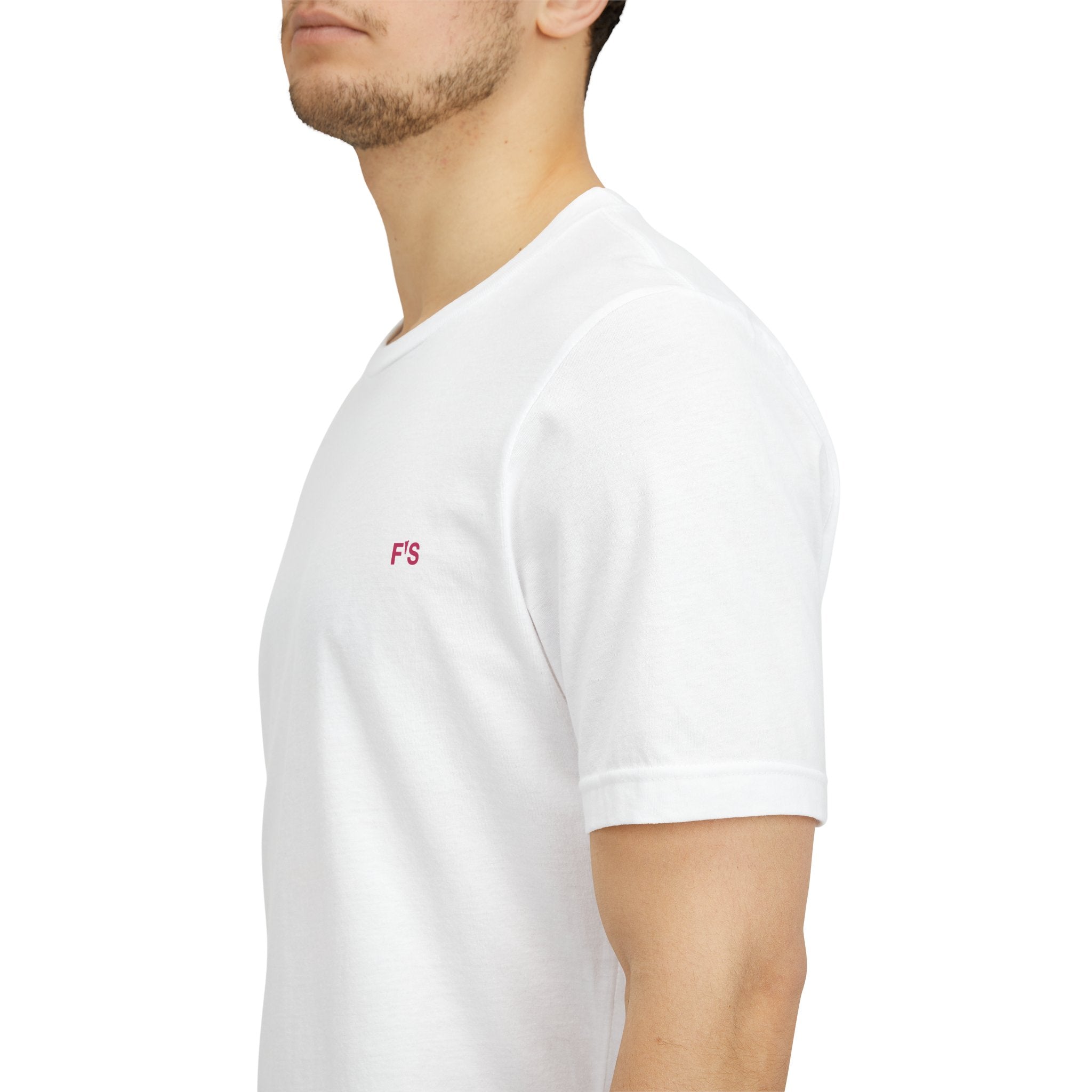 Minimal Pink 'FS' Chest Logo Tee — Women's Casual Short Sleeve Shirt