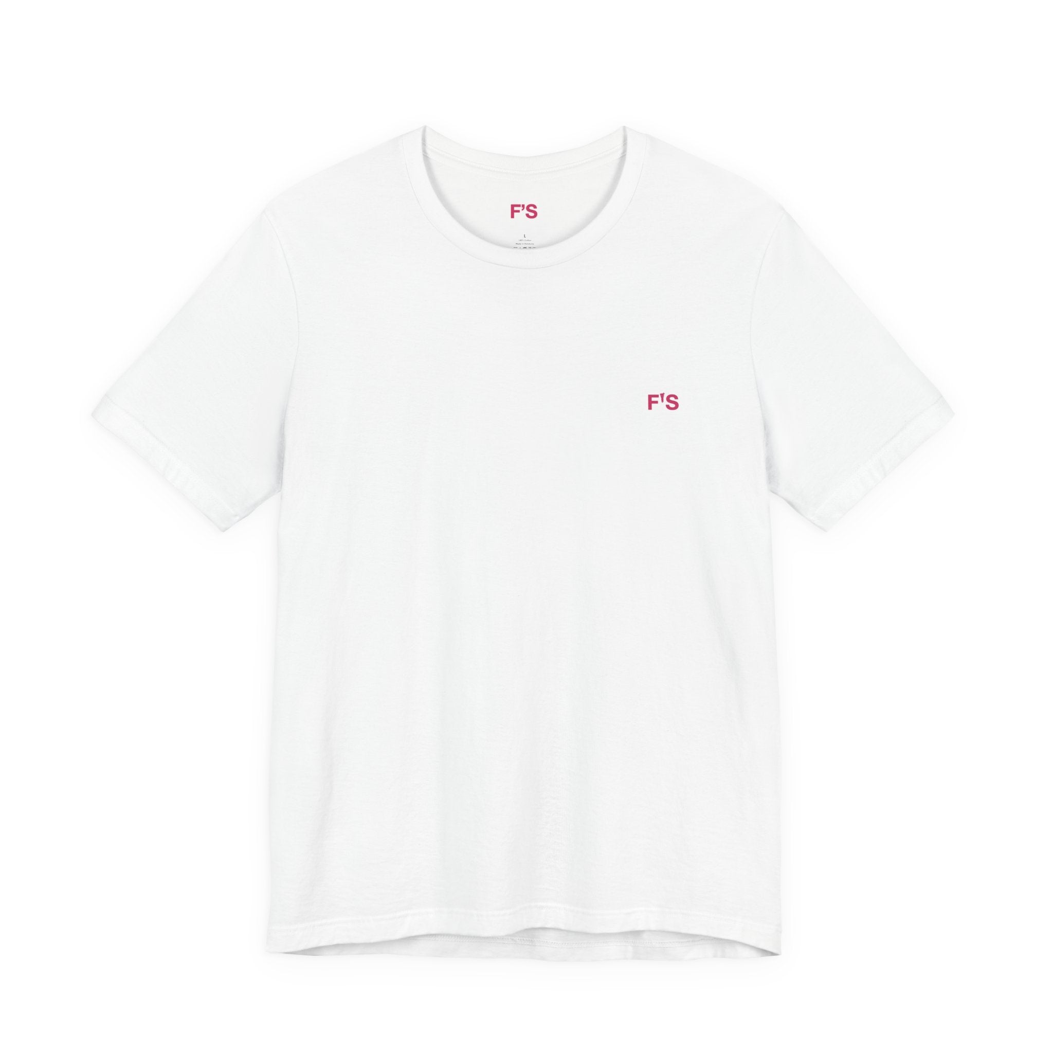 Minimal Pink 'FS' Chest Logo Tee — Women's Casual Short Sleeve Shirt