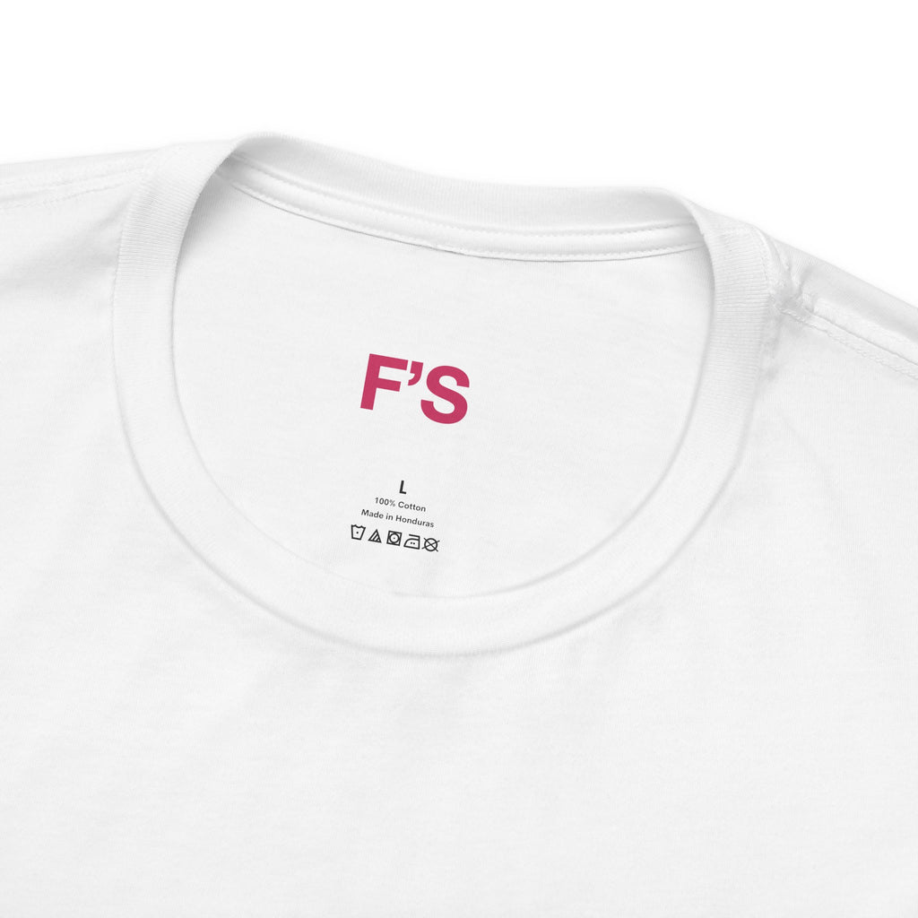Minimal Pink 'FS' Chest Logo Tee — Women's Casual Short Sleeve Shirt