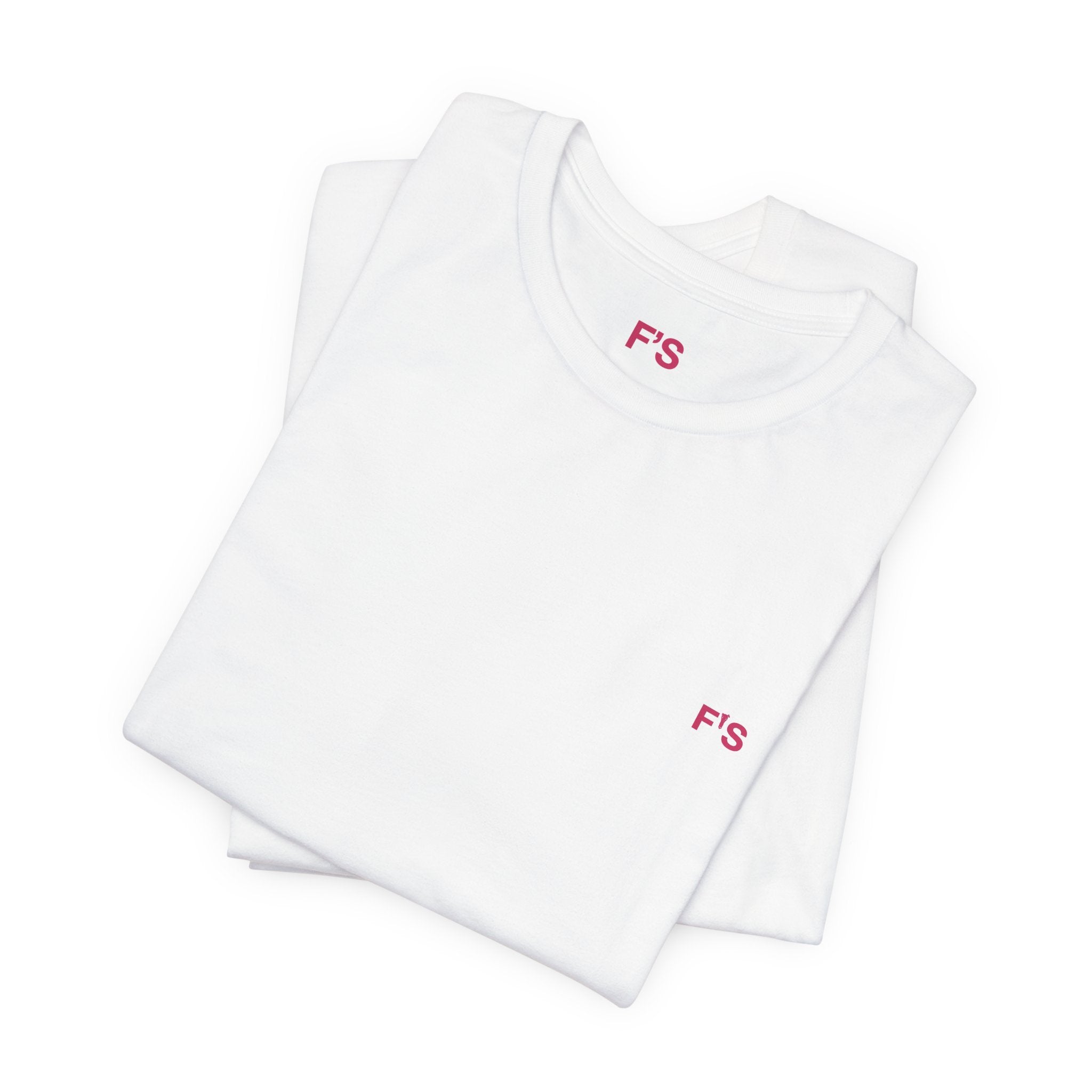 Minimal Pink 'FS' Chest Logo Tee — Women's Casual Short Sleeve Shirt