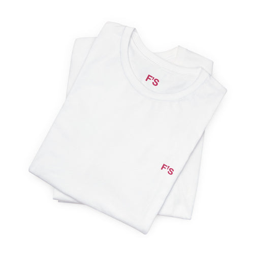 Minimal Pink 'FS' Chest Logo Tee — Women's Casual Short Sleeve Shirt