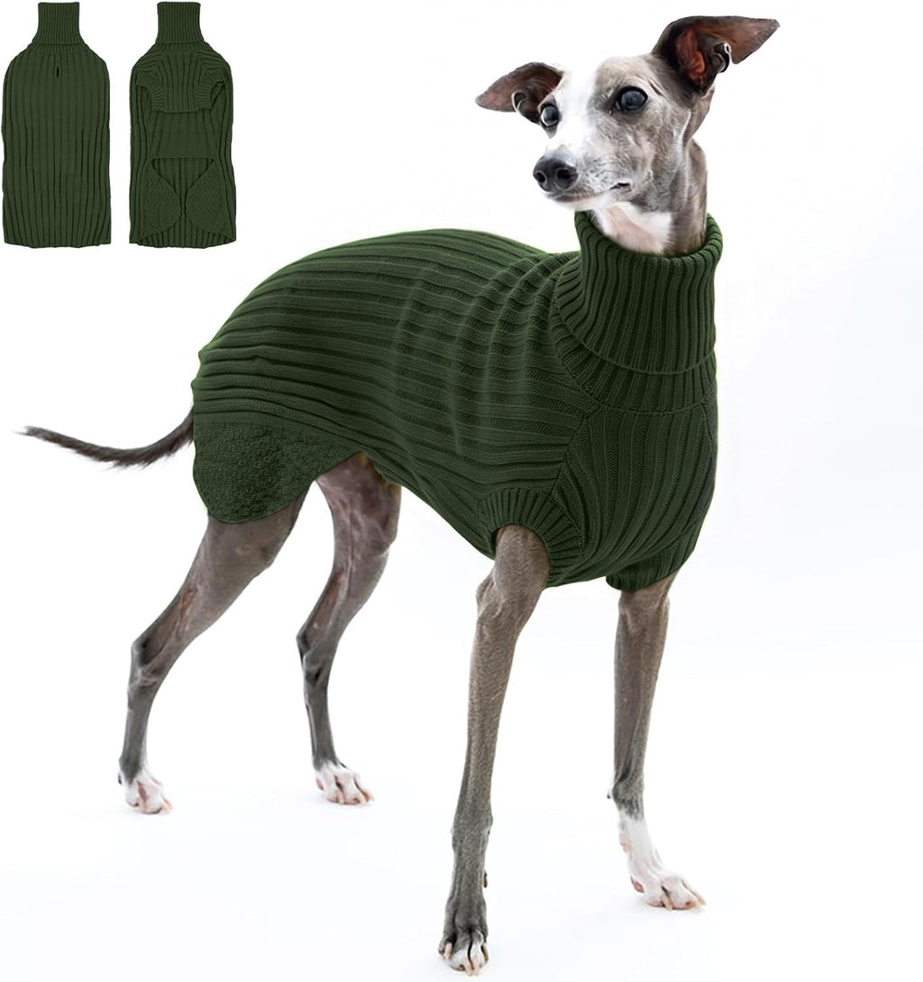 Lekki sweter dla whippeta – zielony