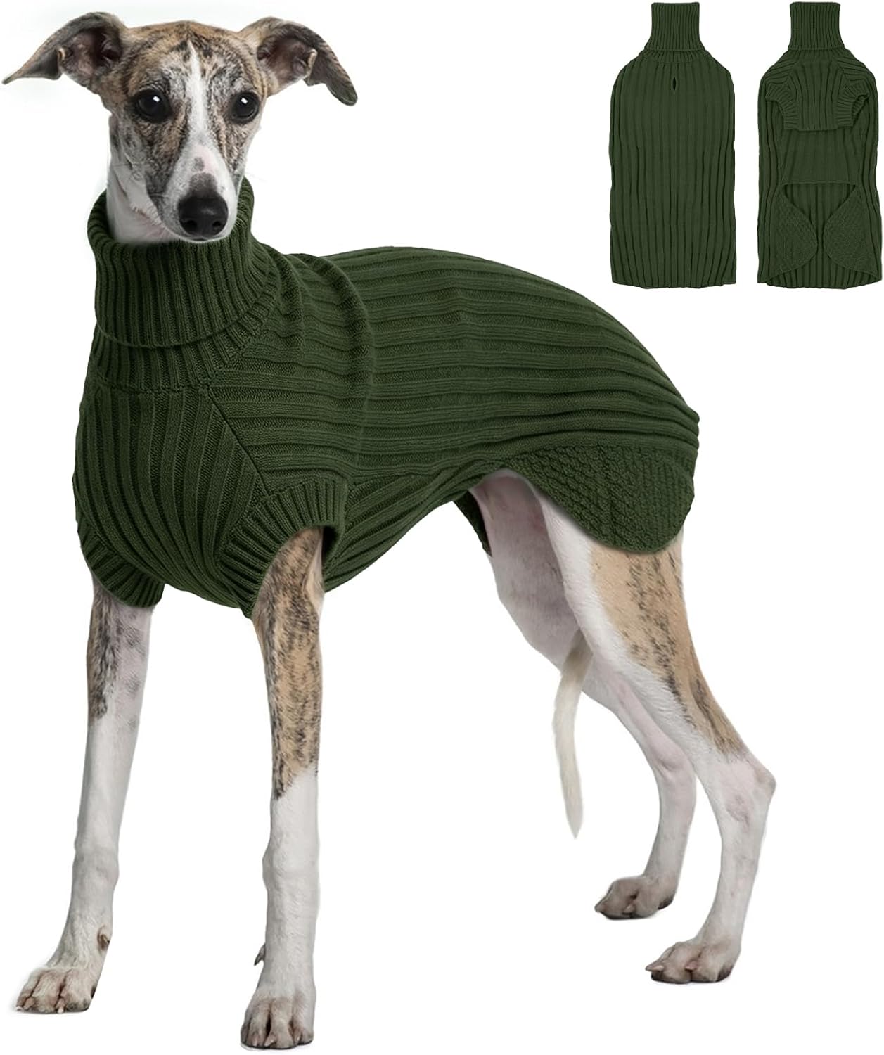 Lekki sweter dla whippeta – zielony