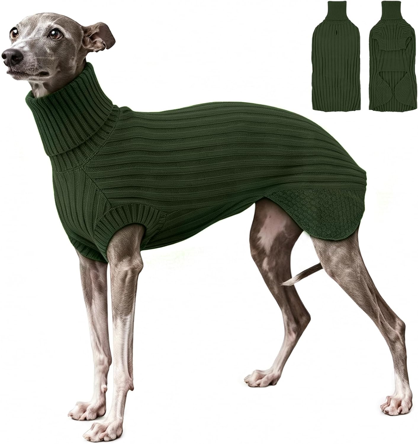 Lekki sweter dla whippeta – zielony