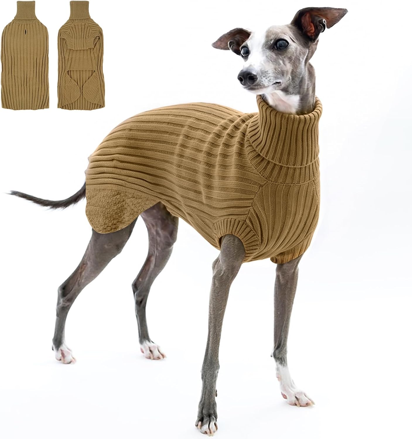 Lekki sweter dla whippeta – zielony